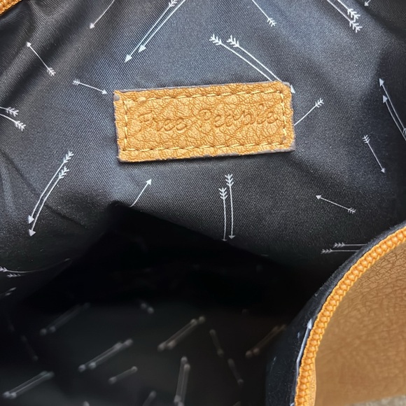 Free People Tan Faux Leather Wristlet Zipper Pouch - Picture 6 of 7